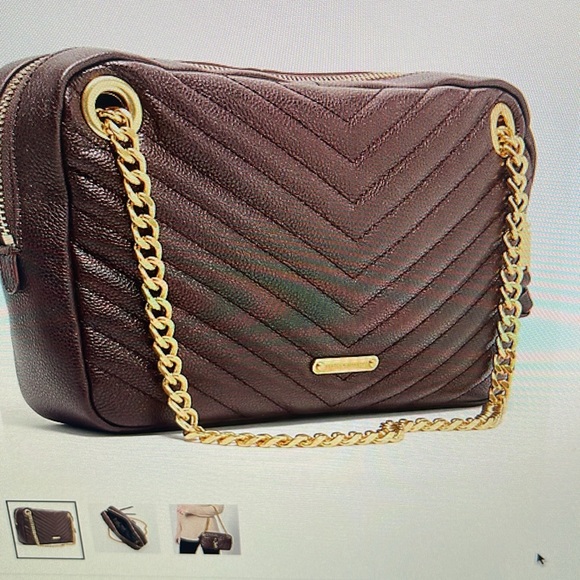 SOLD!!!!! NWT REBECCA MINKOFF EDIE ZIP SHOULDER LEATHER BAG IN CIGARO - Picture 6 of 12